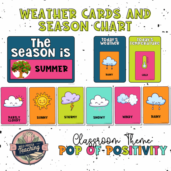 Weather Flash cards and Posters | Seasons Chart | Daily Weather Chart ...