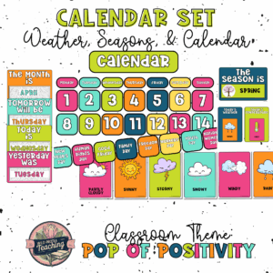 Classroom Calendar Set, Bulletin Board, Chart Calendar, Numbers Cards