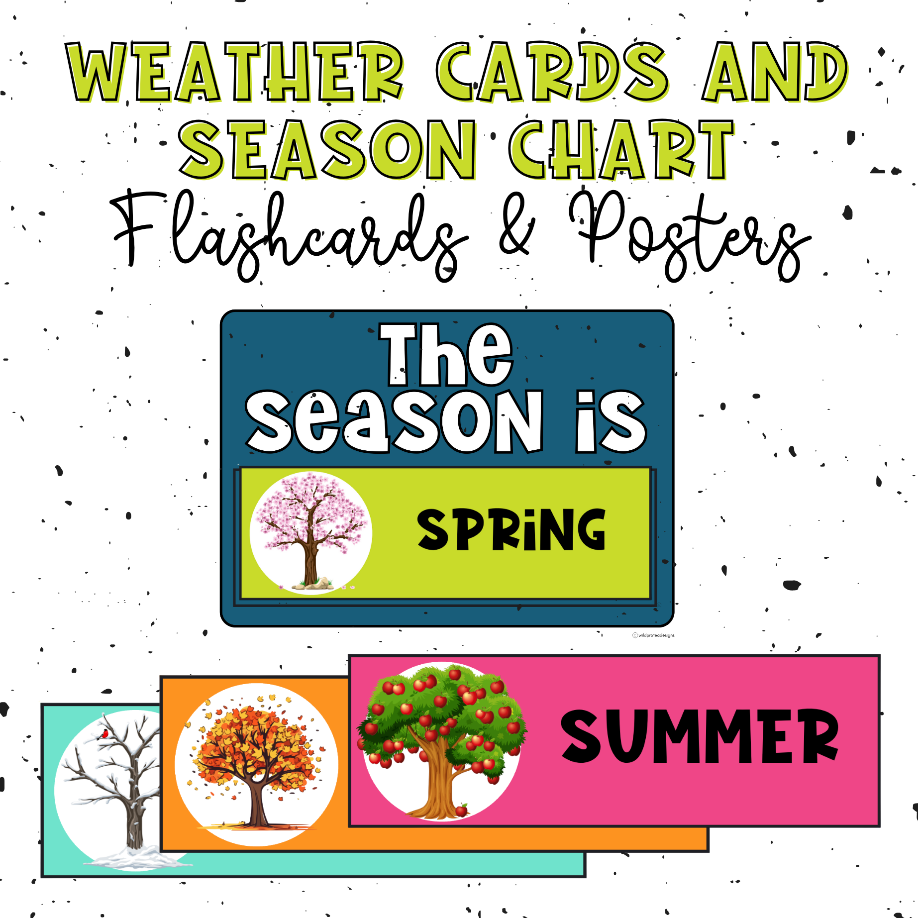 Weather Flash cards and Posters | Seasons Chart | Daily Weather Chart | Classroom Printables | Class Decor - Image 2