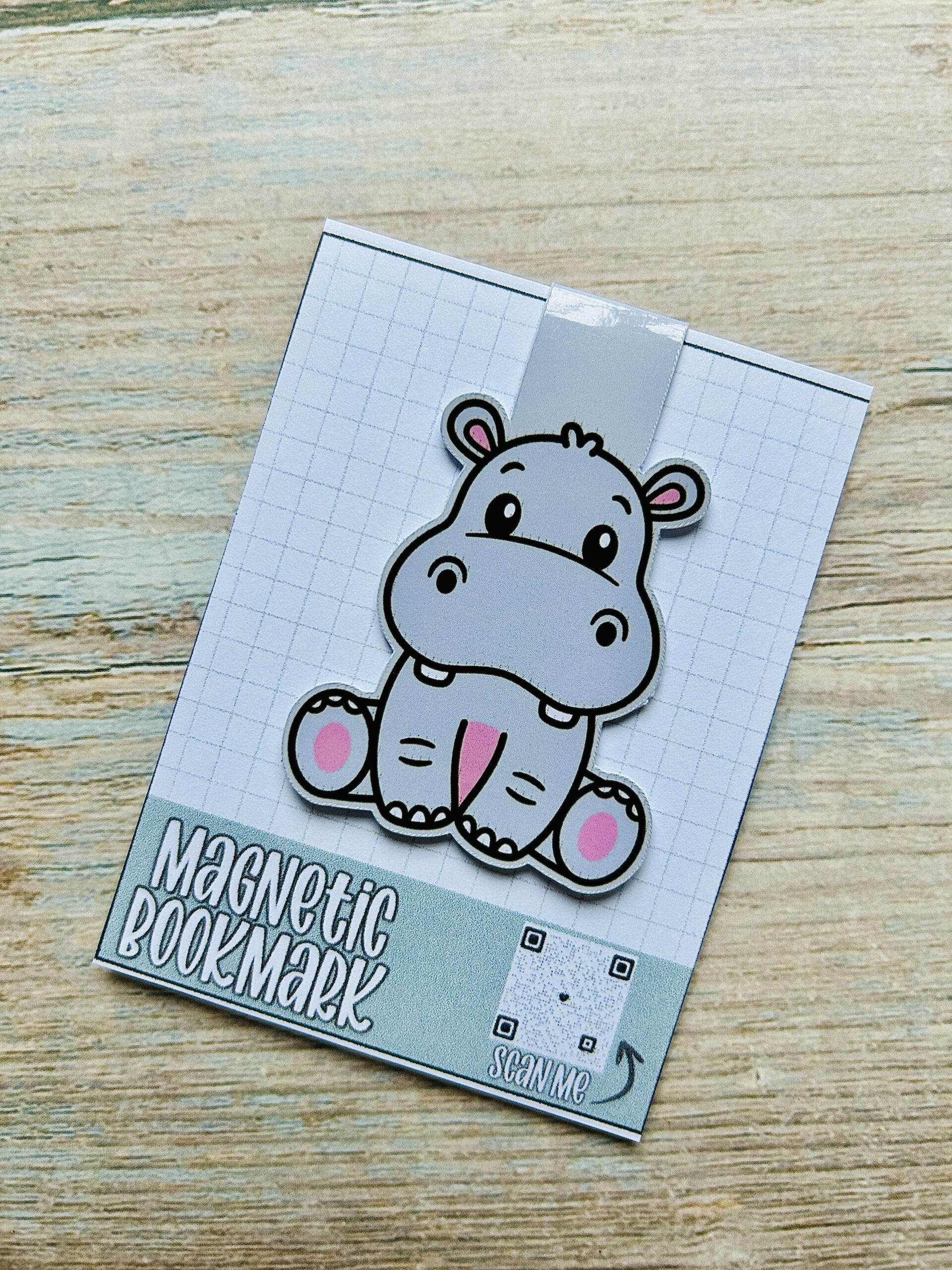 Hippo Magnetic Bookmark